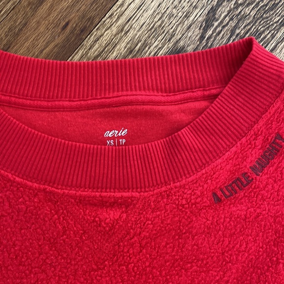 Aerie A Little Naughty Oversized Soft Terrycloth Sweatshirt Womens Pullover - Picture 4 of 6